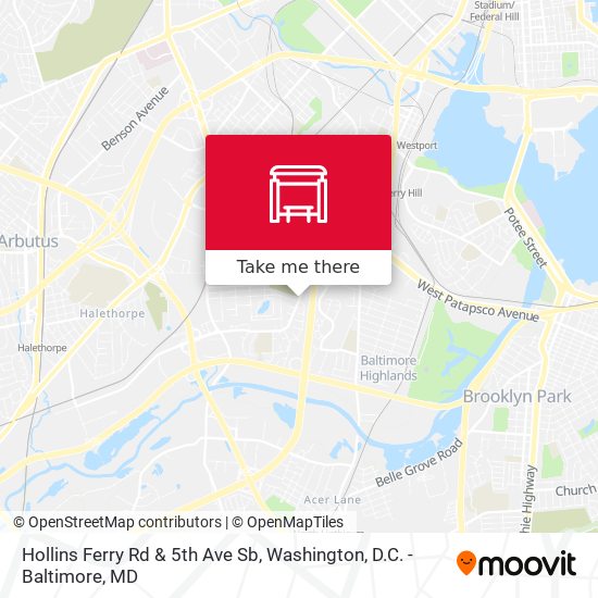 Hollins Ferry Rd & 5th Ave Sb map