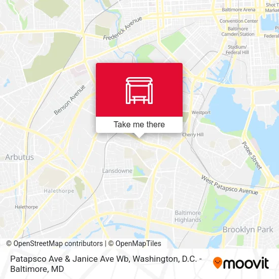 Patapsco Ave & Janice Ave Wb map