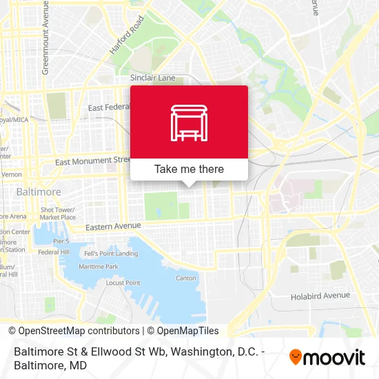 Baltimore St & Ellwood St Wb map