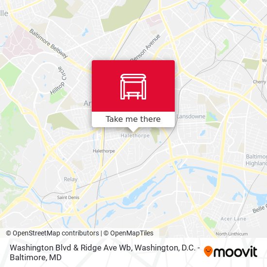 Washington Blvd & Ridge Ave Wb map