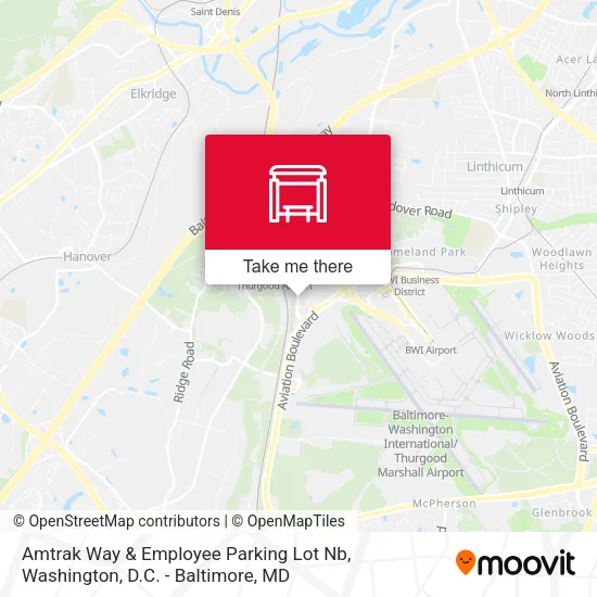 Mapa de Amtrak Way & Employee Parking Lot Nb