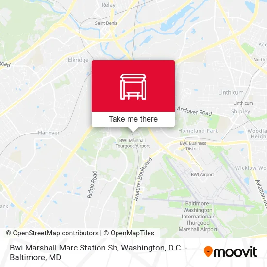 Bwi Marshall Marc Station Sb map
