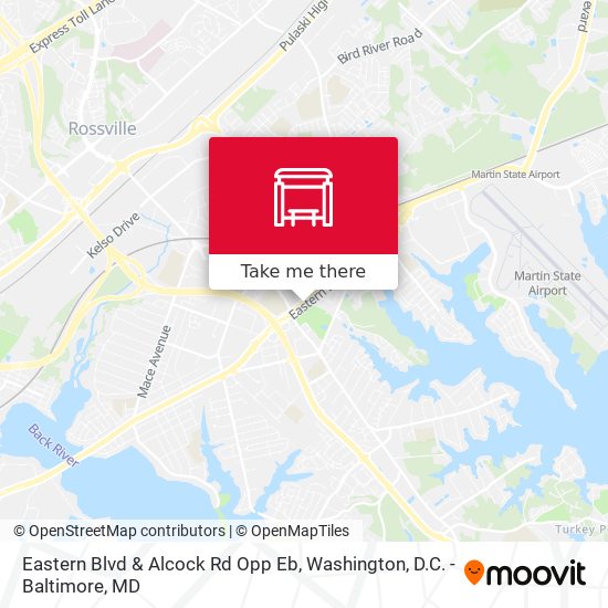 Mapa de Eastern Blvd & Alcock Rd Opp Eb