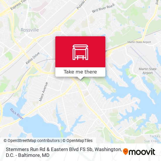 Stemmers Run Rd & Eastern Blvd FS Sb map