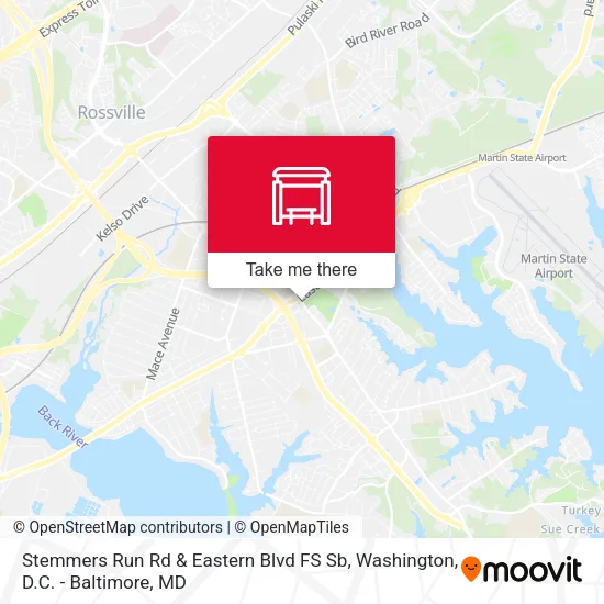 Stemmers Run Rd & Eastern Blvd FS Sb map
