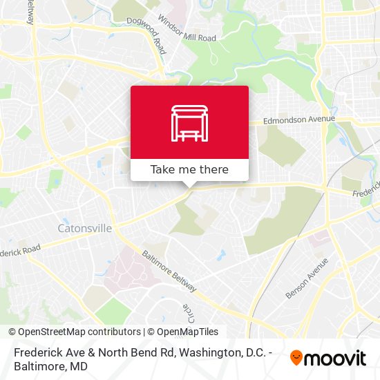 Frederick Ave & North Bend Rd map
