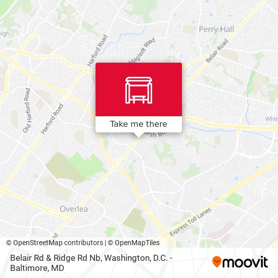 Belair Rd & Ridge Rd Nb map
