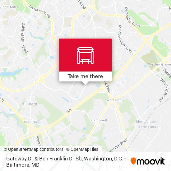 Gateway Dr & Ben Franklin Dr Sb map