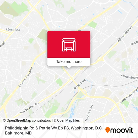 Philadelphia Rd & Petrie Wy Eb FS map