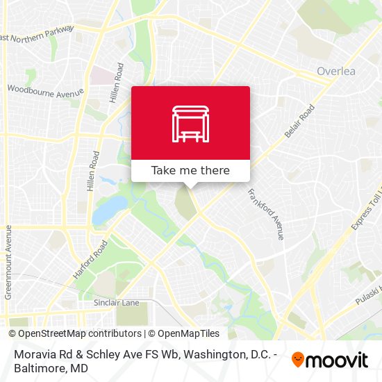 Moravia Rd & Schley Ave FS Wb map