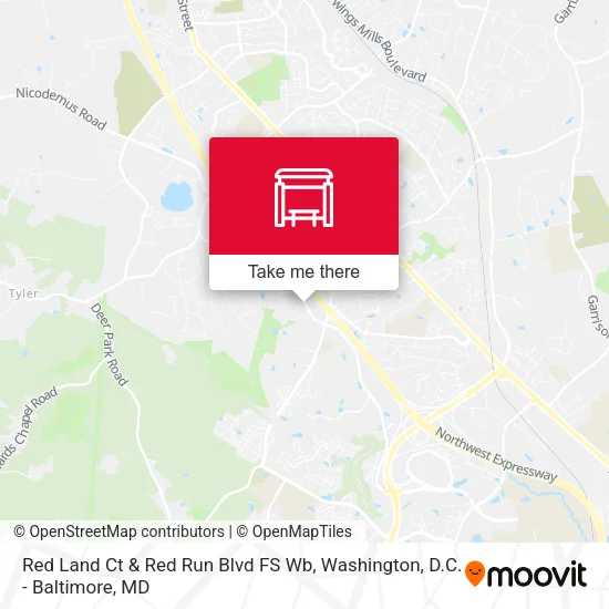 Red Land Ct & Red Run Blvd FS Wb map