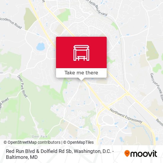 Red Run Blvd & Dolfield Rd Sb map