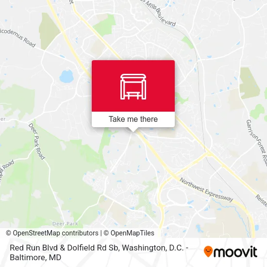 Red Run Blvd & Dolfield Rd Sb map