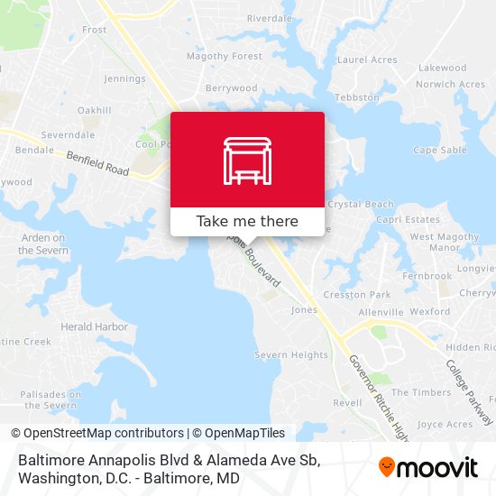 Baltimore Annapolis Blvd & Alameda Ave Sb map
