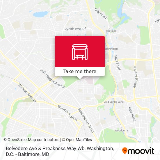 Belvedere Ave & Preakness Way Wb map