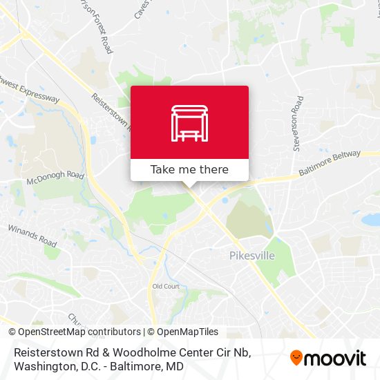 Reisterstown Rd & Woodholme Center Cir Nb map