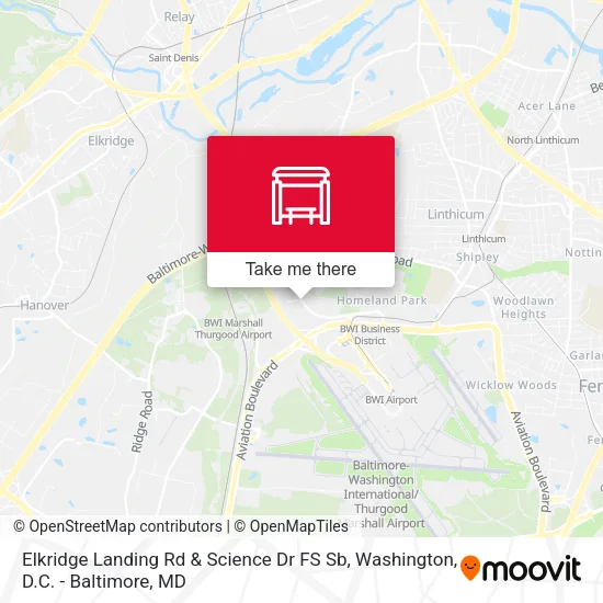 Elkridge Landing Rd & Science Dr FS Sb map