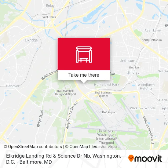 Elkridge Landing Rd & Science Dr Nb map