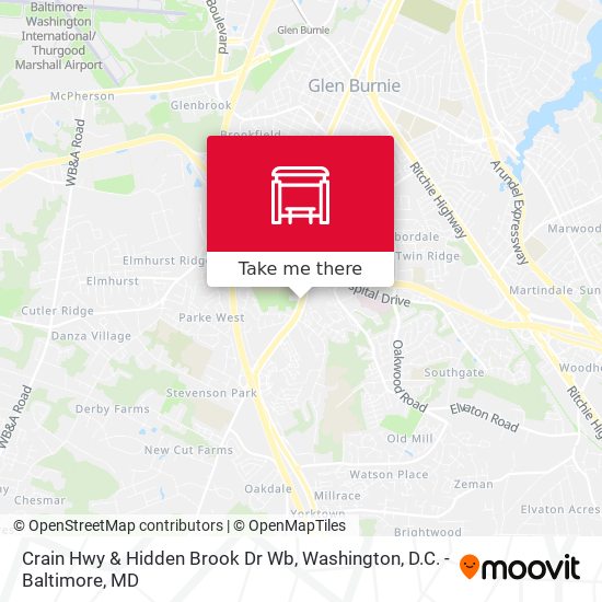 Mapa de Crain Hwy & Hidden Brook Dr Wb