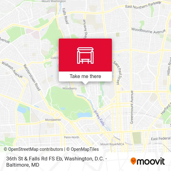 36th St & Falls Rd FS Eb map