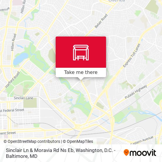 Sinclair Ln & Moravia Rd Ns Eb map