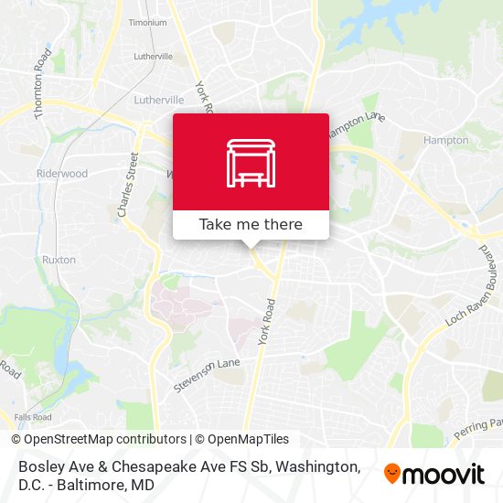 Bosley Ave & Chesapeake Ave FS Sb map