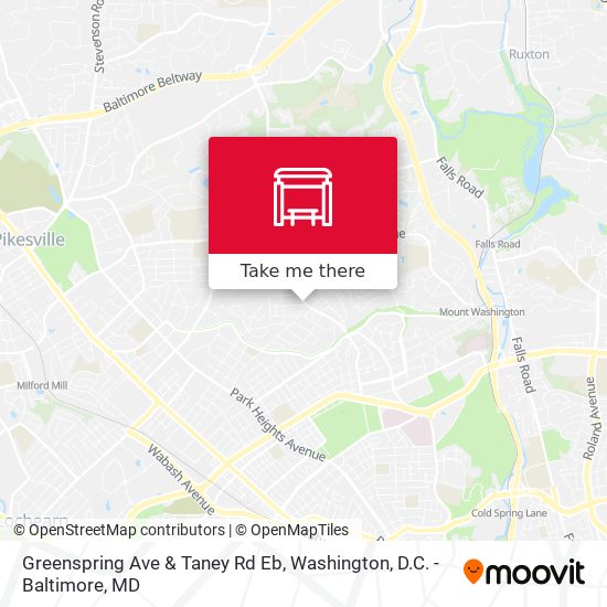 Mapa de Greenspring Ave & Taney Rd Eb