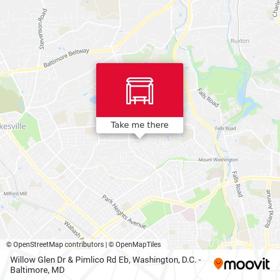 Willow Glen Dr & Pimlico Rd Eb map