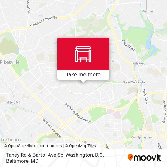 Taney Rd & Bartol Ave Sb map