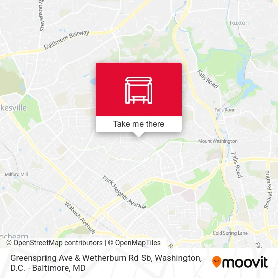 Greenspring Ave & Wetherburn Rd Sb map