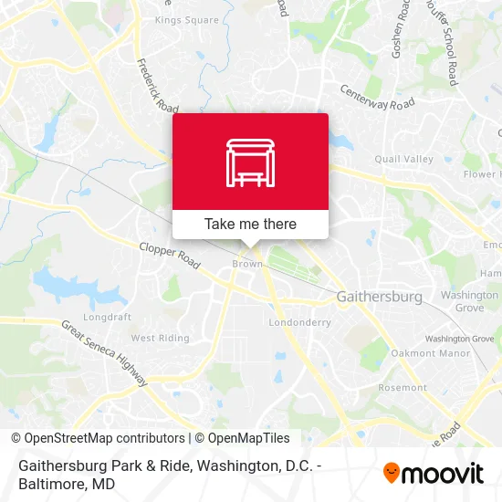 Gaithersburg Park & Ride map