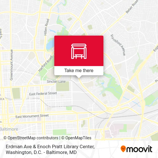 Mapa de Erdman Ave & Enoch Pratt Library Center