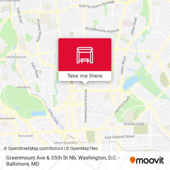 Greenmount Ave & 35th St Nb map