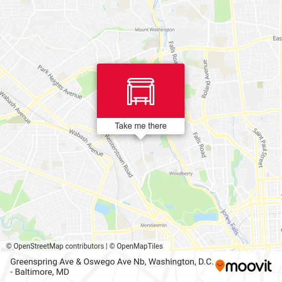 Greenspring Ave & Oswego Ave Nb map