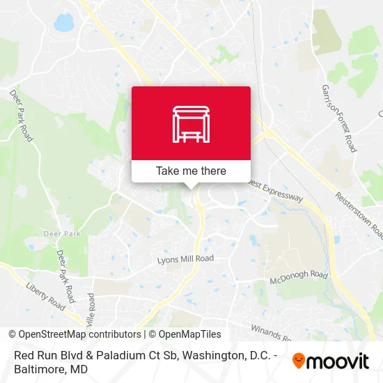 Red Run Blvd & Paladium Ct Sb map