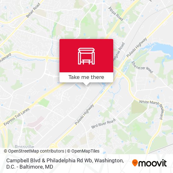 Campbell Blvd & Philadelphia Rd Wb map