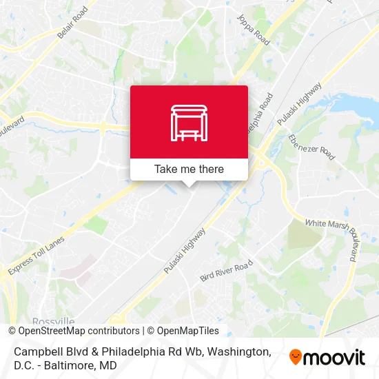 Campbell Blvd & Philadelphia Rd Wb map