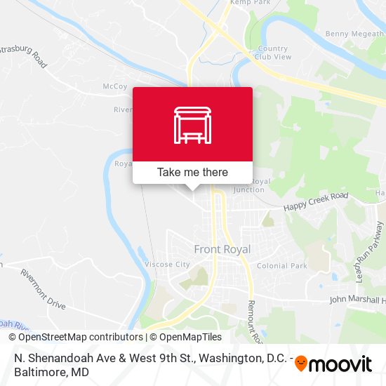N. Shenandoah Ave & West 9th St. map