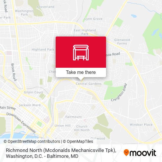 Mapa de Richmond North (Mcdonalds Mechanicsville Tpk)