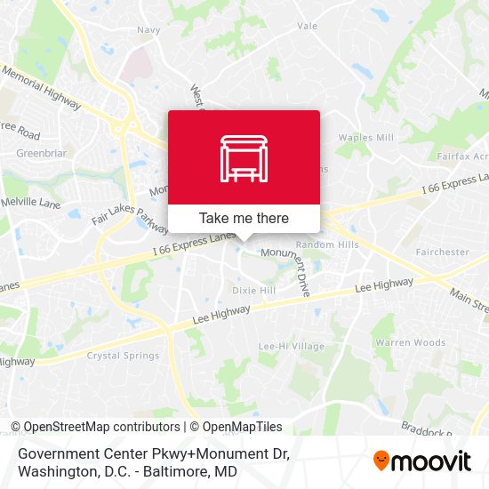 Mapa de Government Center Pkwy+Monument Dr