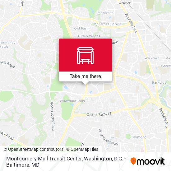 Mapa de Montgomery Mall Transit Center