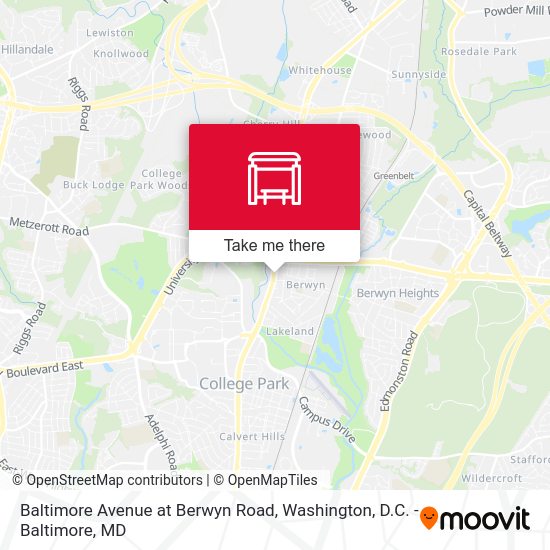 Baltimore Avenue at Berwyn Road map