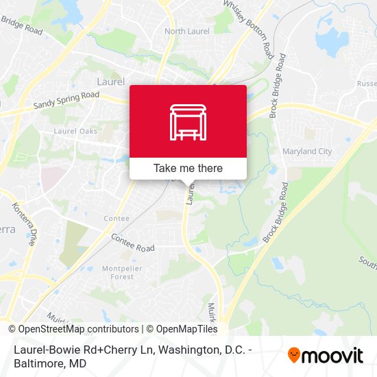 Laurel-Bowie Rd+Cherry Ln map