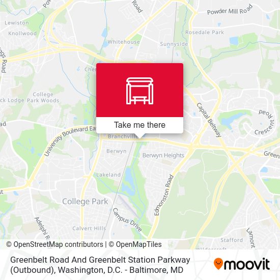 Mapa de Greenbelt Road And Greenbelt Station Parkway (Outbound)