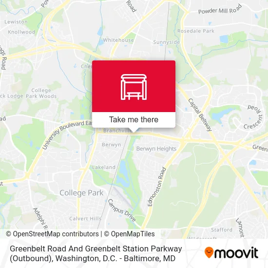 Greenbelt Road And Greenbelt Station Parkway (Outbound) map