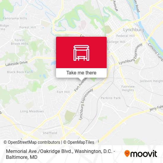 Mapa de Memorial Ave./Oakridge Blvd.