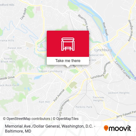 Memorial Ave./Dollar General map
