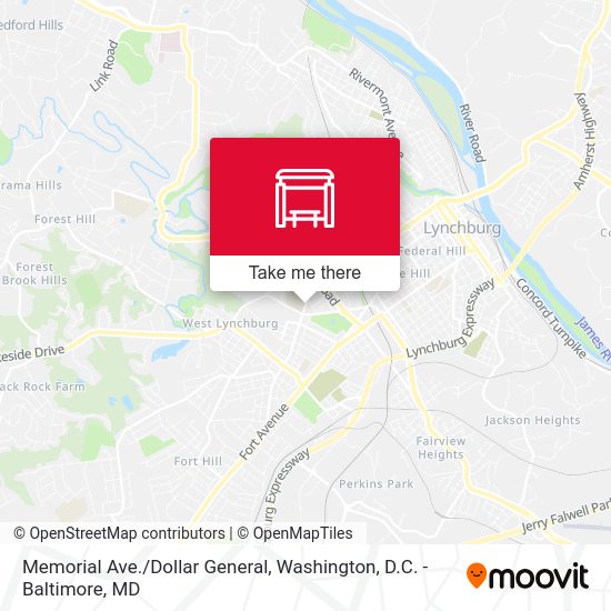 Memorial Ave./Dollar General map
