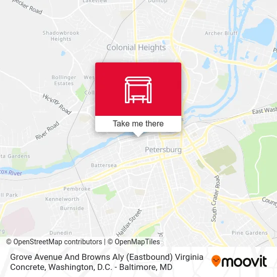 Grove Avenue And Browns Aly (Eastbound) Virginia Concrete map