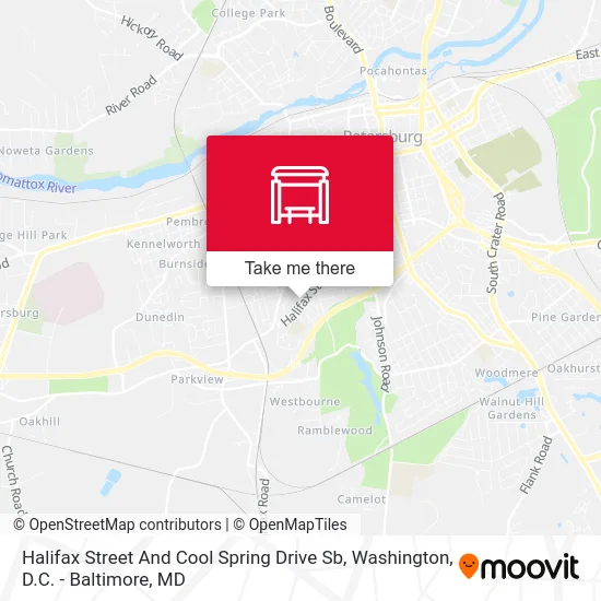 Halifax Street And Cool Spring Drive Sb map